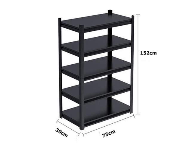 5 Layer Shelf Storage Kitchen Garage Shelving Rack 75x30x152cm - Click Image to Close